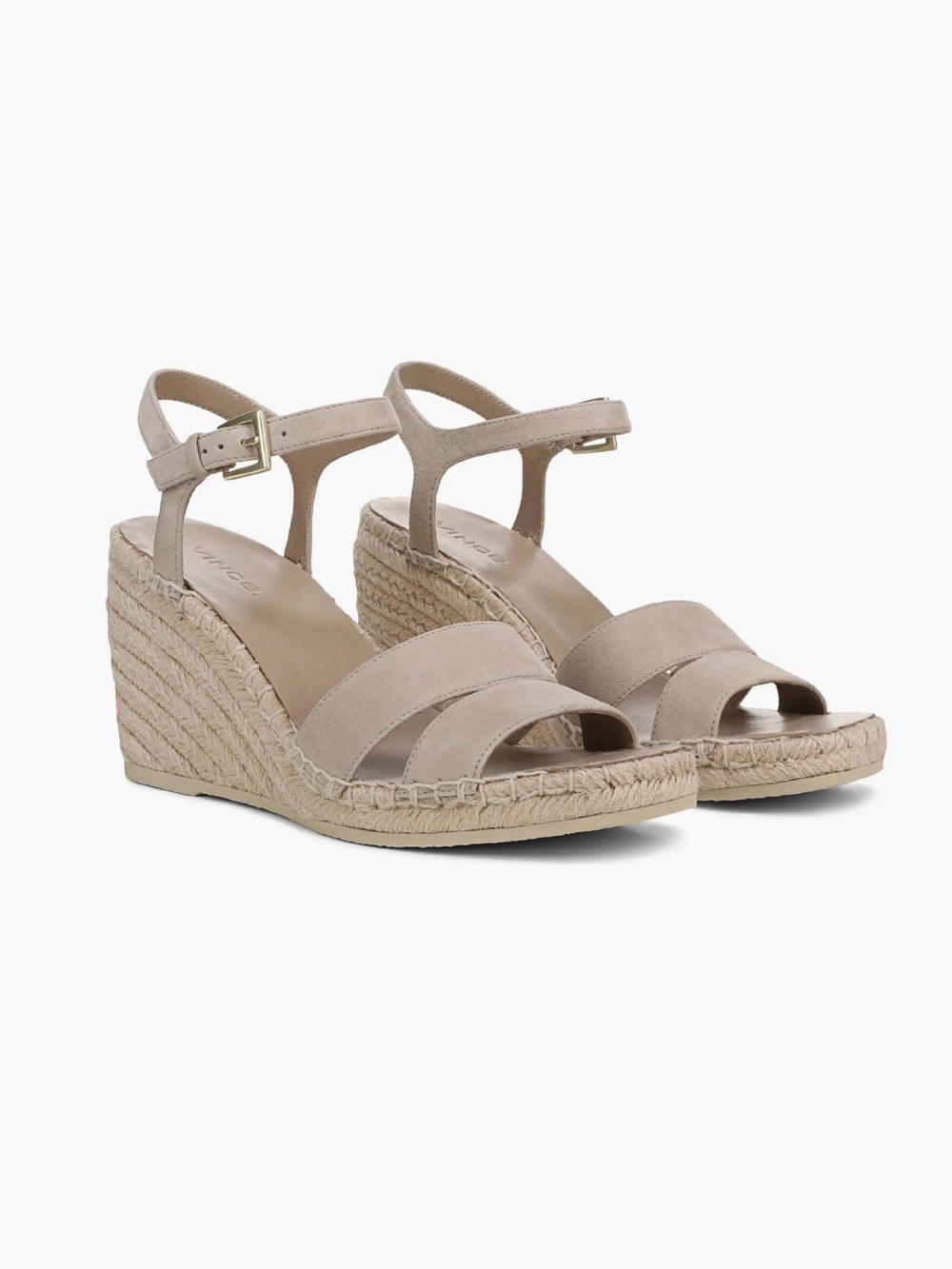 Vince Gwen Taupe Clay Suede Platform Espadrille Wedge Sandal Size 11 NIB